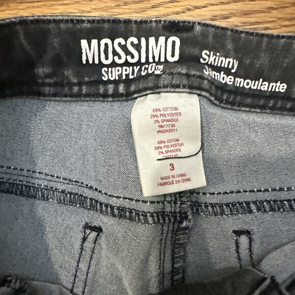 Mossimo Supply Co Jeans Black Womens 3 Skinny Stretch Zipper Jambe Moulante Zipp - Picture 4 of 8